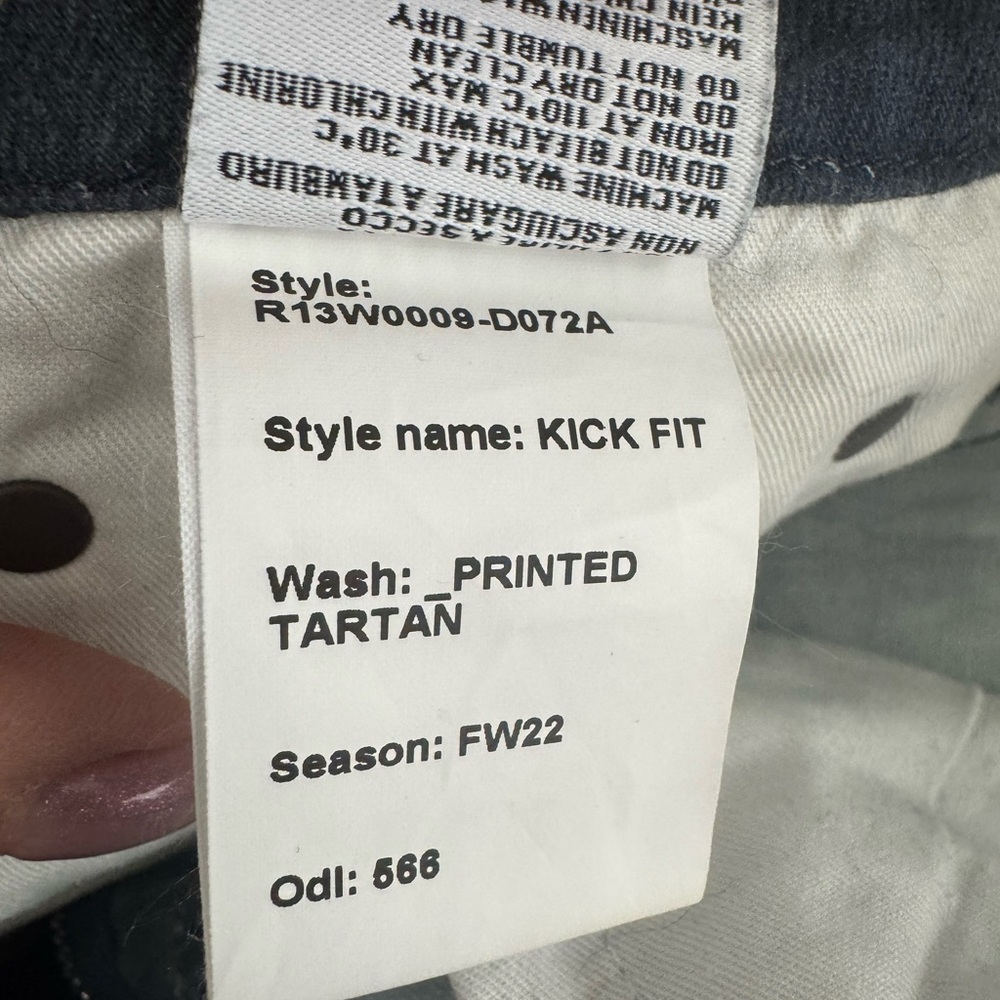 R13 Tartan Flare Pants in Blue and Green - Picture 7 of 9